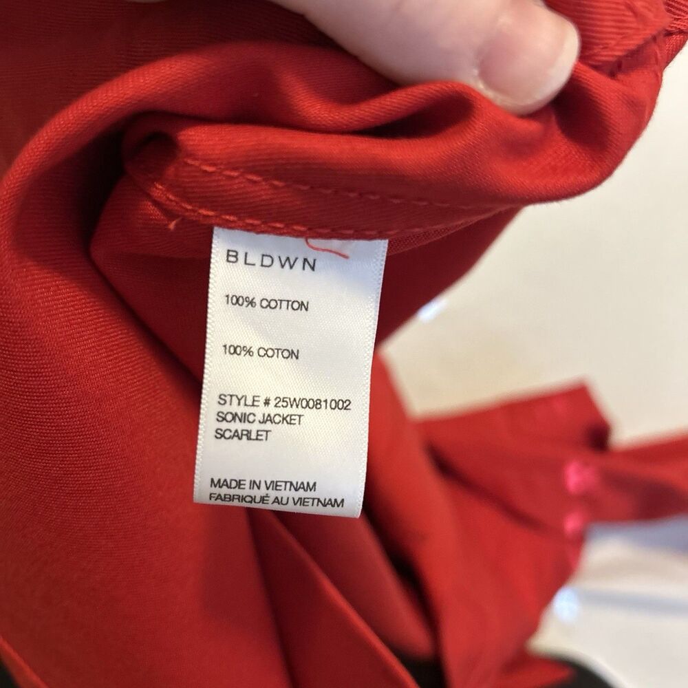 BLDWN Baldwin Sonic Jacket Red Scarlet Twill 100% Cotton - Women's XS - Picture 10 of 14